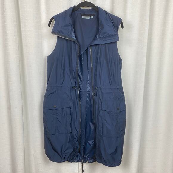 Athleta Navy Blue City Slicker Vest Jacket Sz.M - Picture 3 of 15